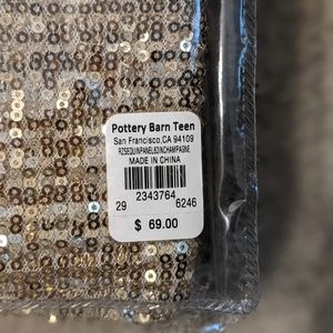 Gold sequin curtain panel